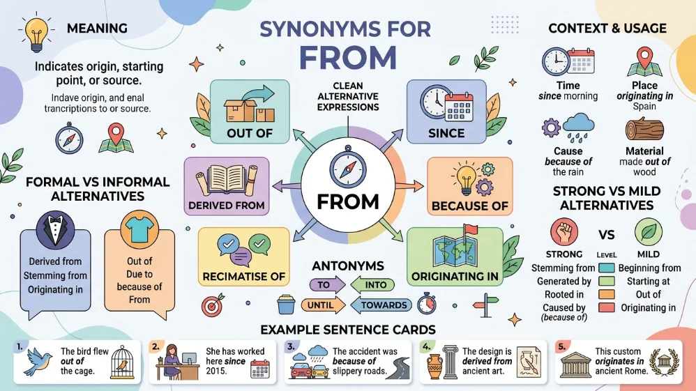 synonyms for from