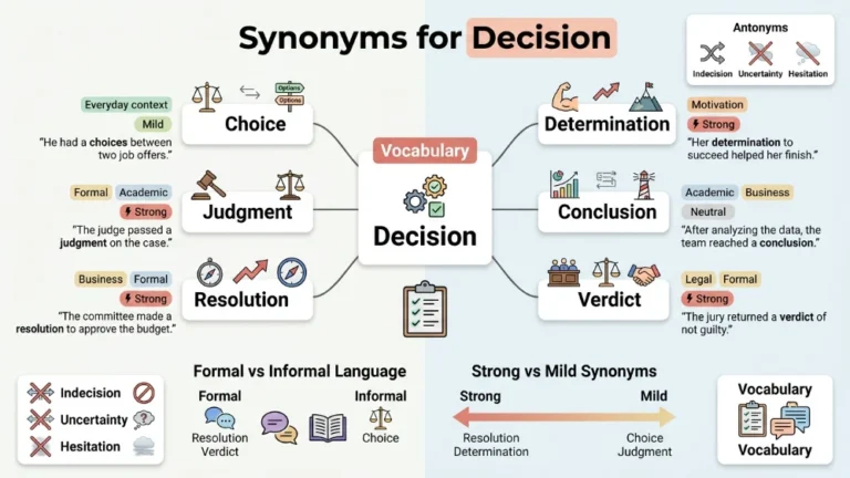 synonyms for decision