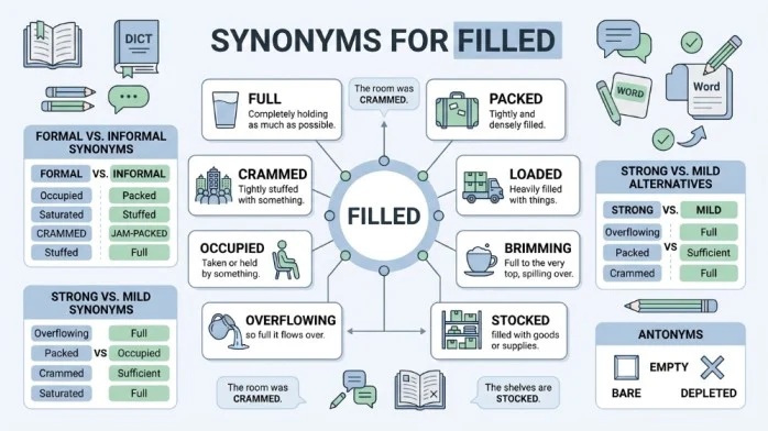 synonyms for filled