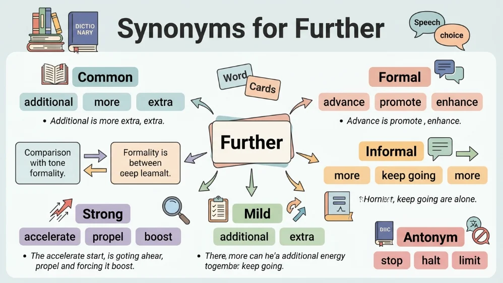 synonyms for further