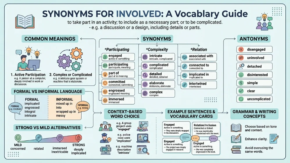 synonyms for involved