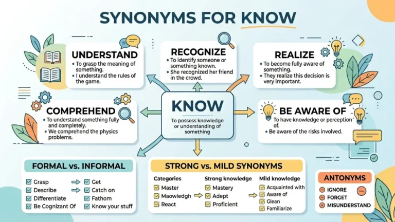 synonyms for know