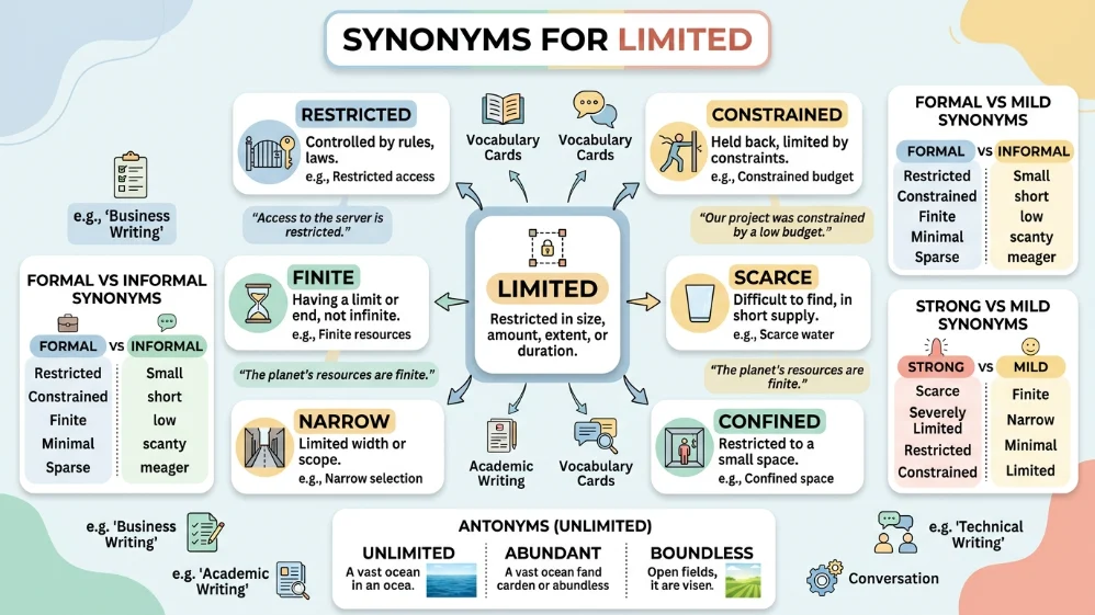 synonyms for limited