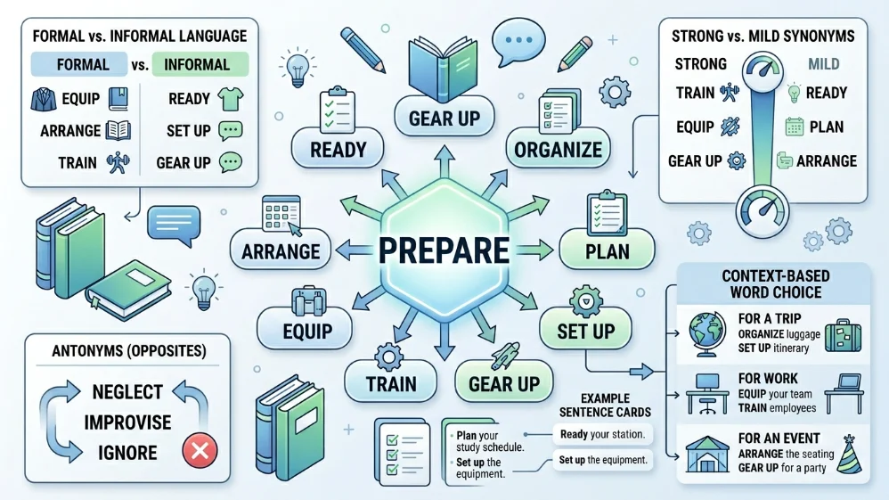 synonyms for prepare