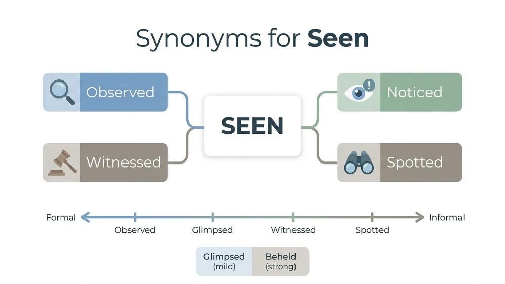 synonyms for seen