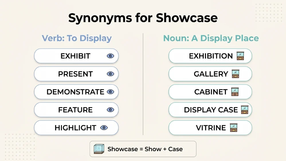 synonyms for showcase