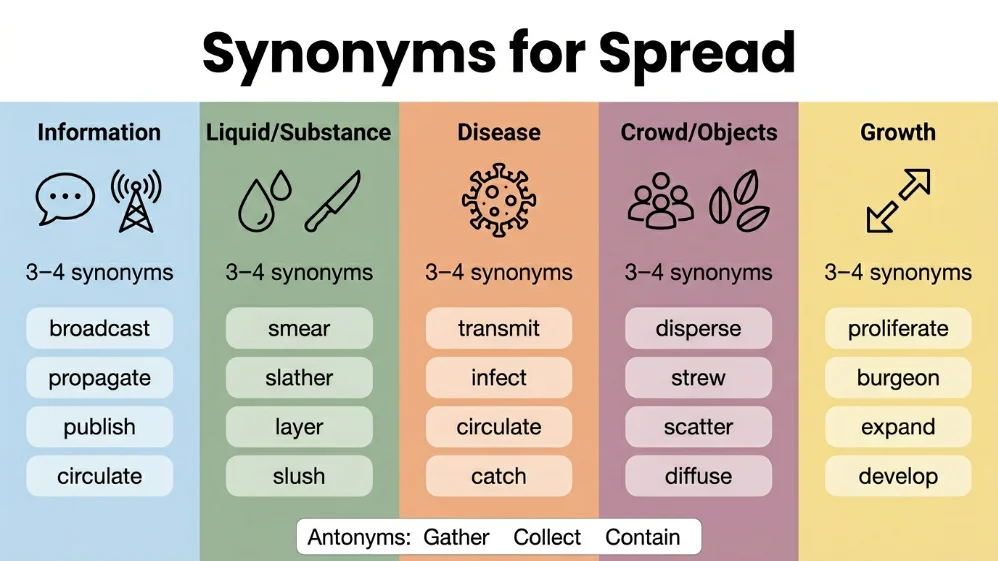 synonyms for spread