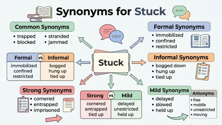 synonyms for stuck