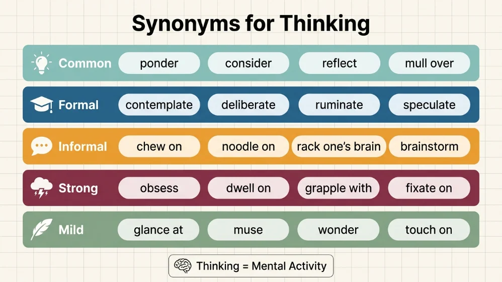 synonyms for thinking