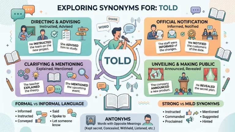 synonyms for told