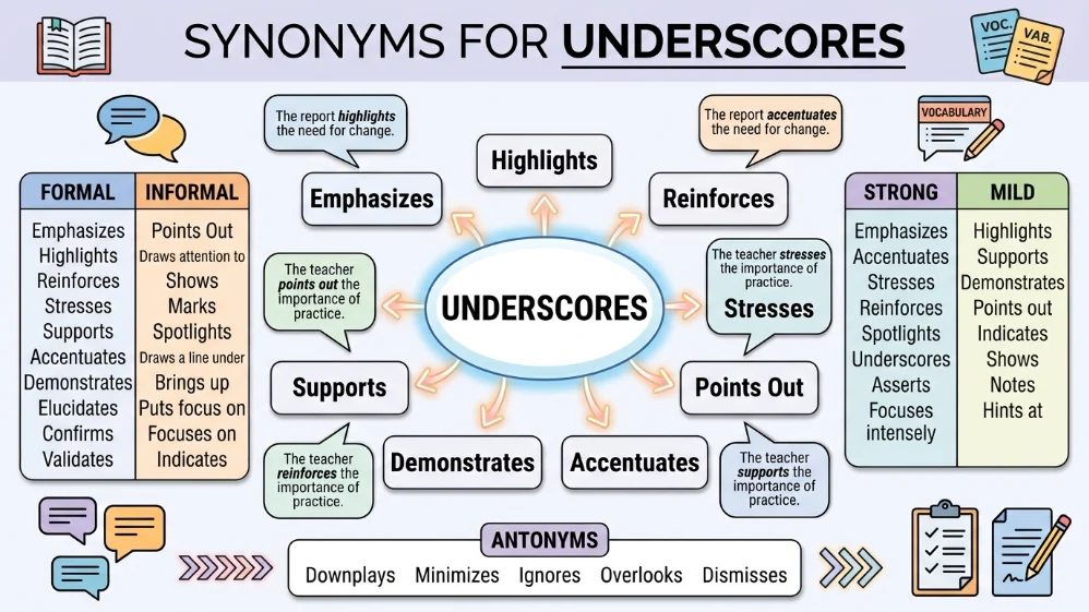 synonyms for underscores