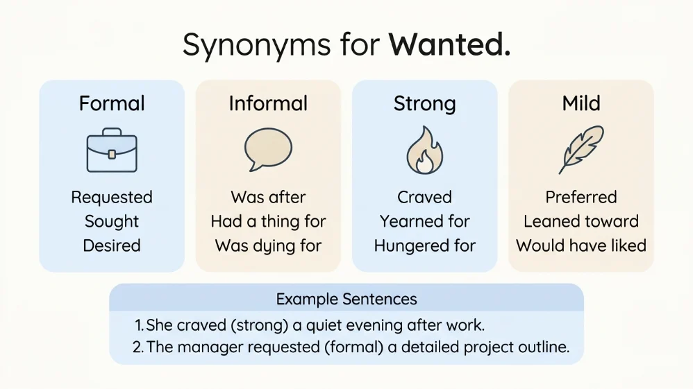 synonyms for wanted