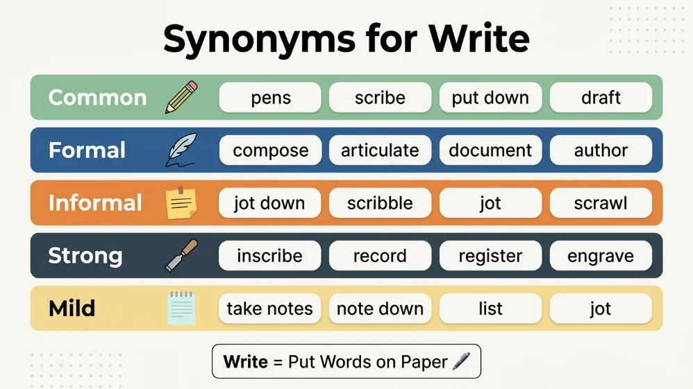 synonyms for write