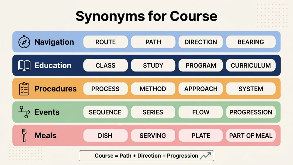 course of synonym