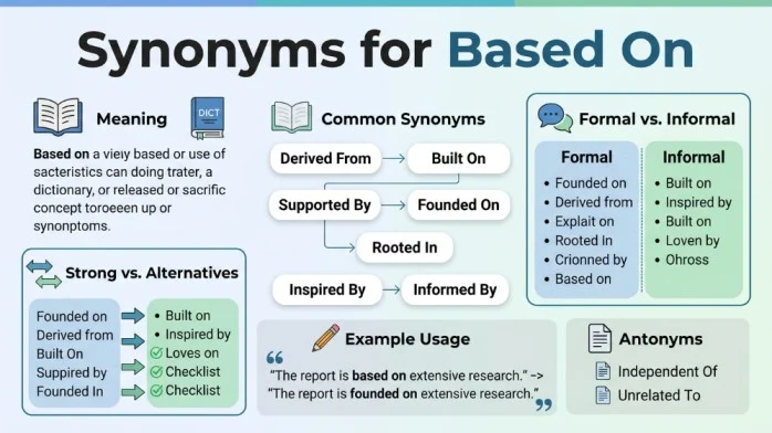 synonyms for based on