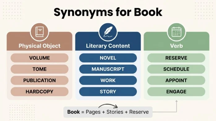 synonyms for book