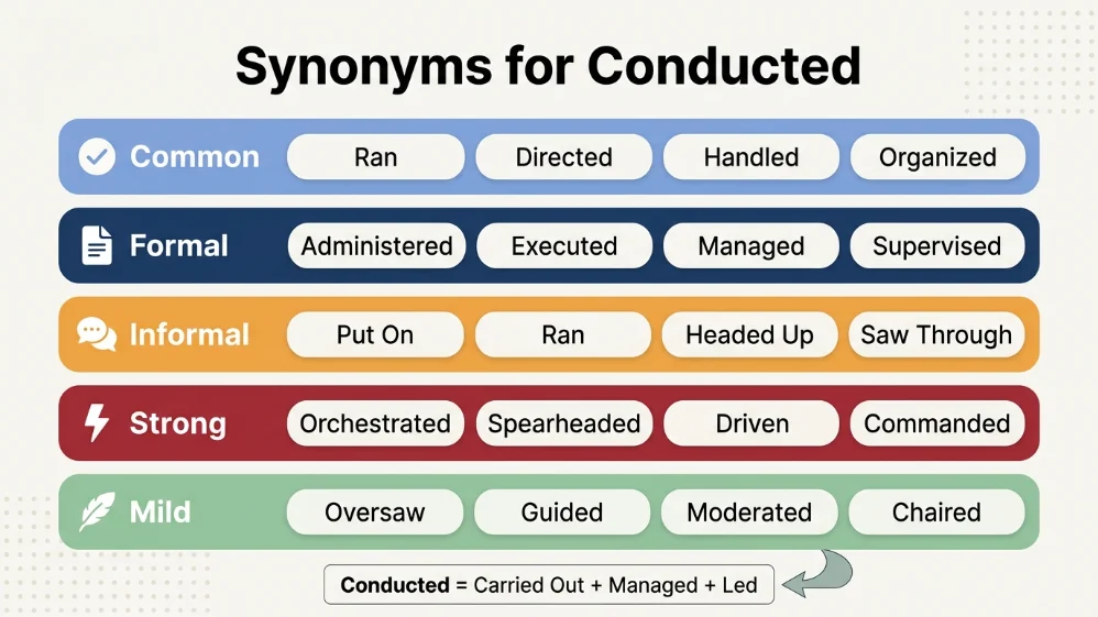 synonyms for conducted