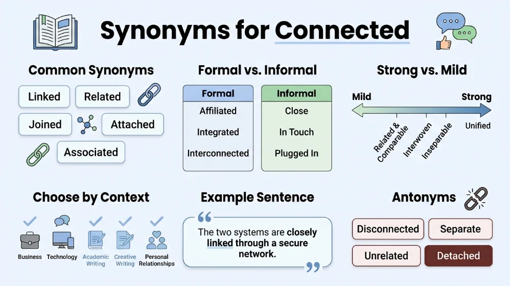 synonyms for connected