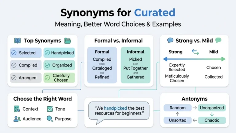 synonyms for curated