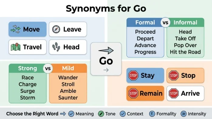 synonyms for go
