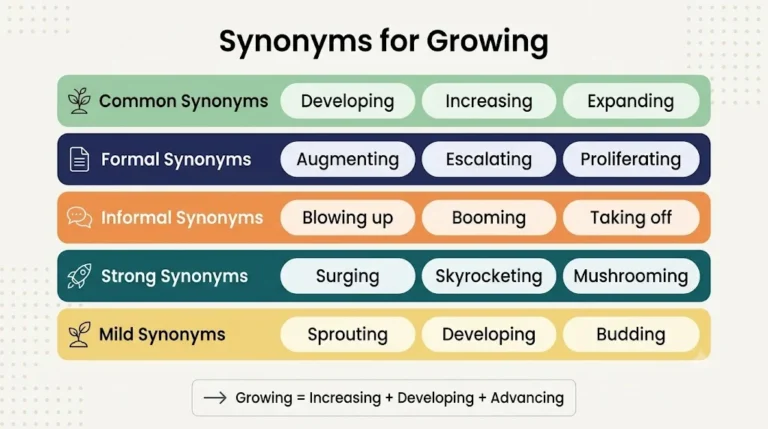 synonyms for growing
