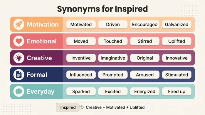 synonyms for inspired