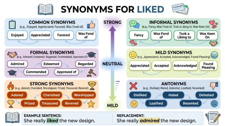 synonyms for liked