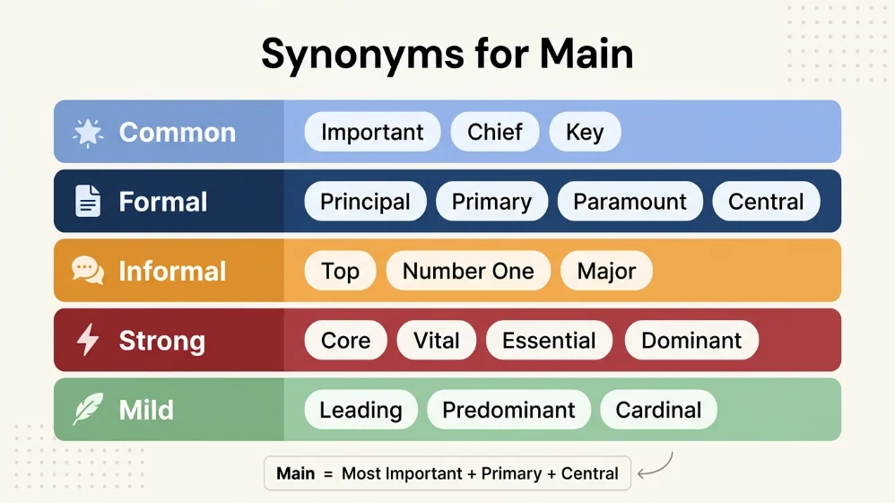 synonyms for main