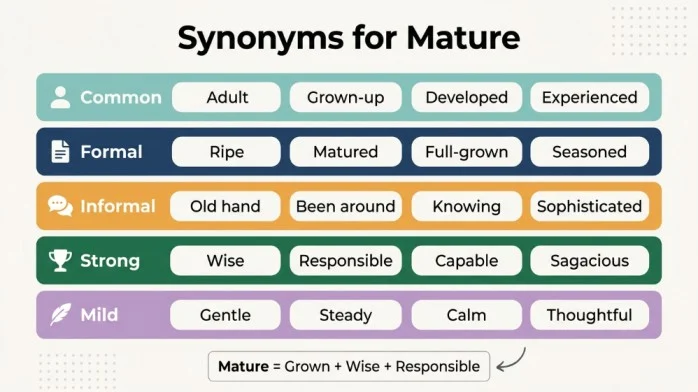 synonyms for mature
