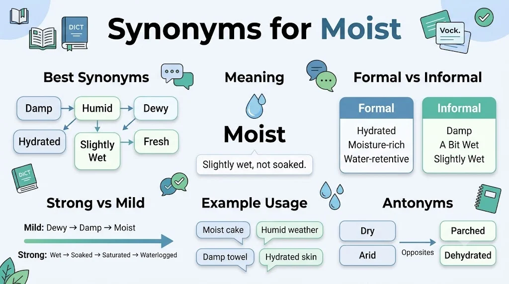synonyms for moist
