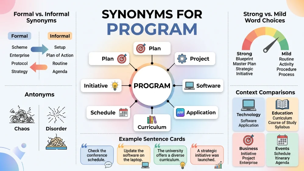 synonyms for program