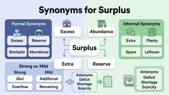 synonyms for surplus