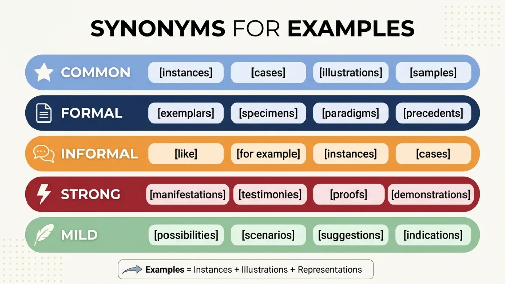 synonyms of examples