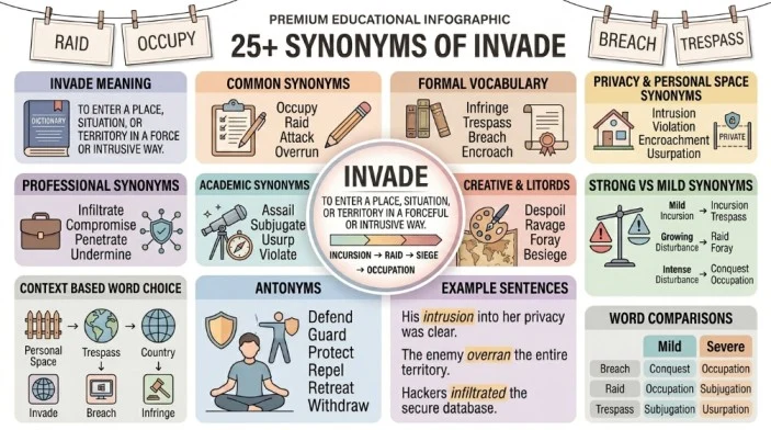 Synonyms of Invade