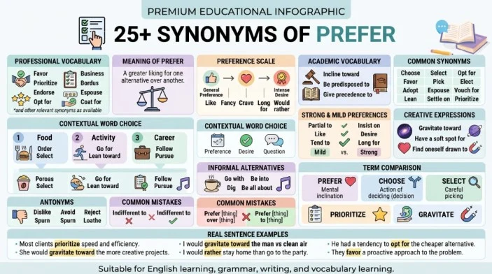Synonyms of Prefer