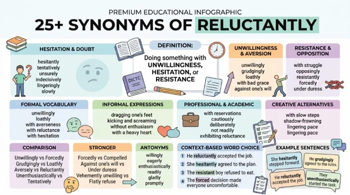 synonym of reluctantly