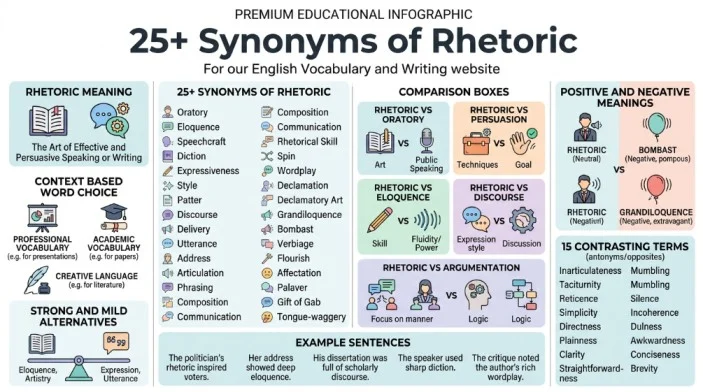 synonym of rhetoric