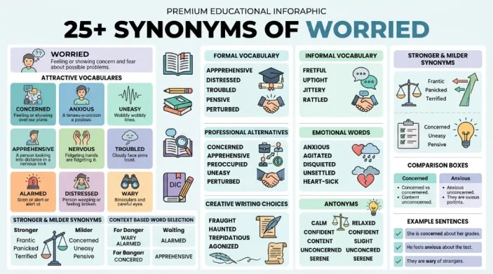 synonym of worried
