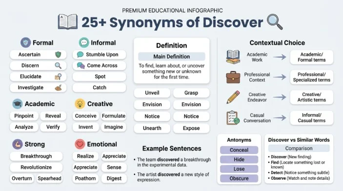 synonyms of discover