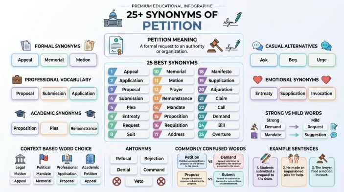 synonyms of petition