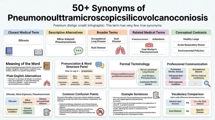 synonyms of pneumonoultramicroscopicsilicovolcanoconiosis