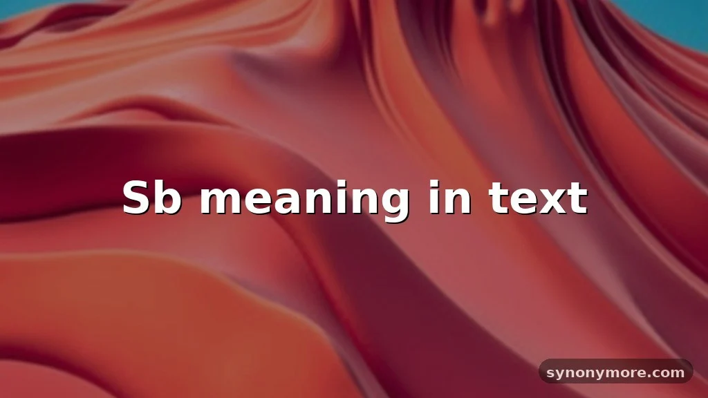 sb meaning in text